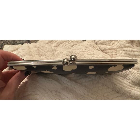 PAUL SMITH Rare Black and Yellow Heart Print Kiss Lock Clutch Bag/Long Wallet - Picture 3 of 8